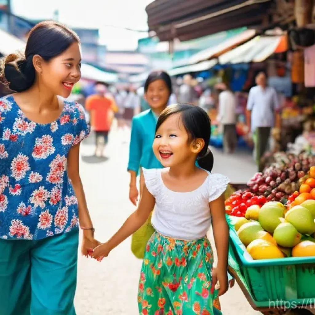 경매사 실기시험 준비 과정 브이로그 - **Prompt:** A vibrant and joyful scene of a Thai family enjoying a day at a bustling local market. T...