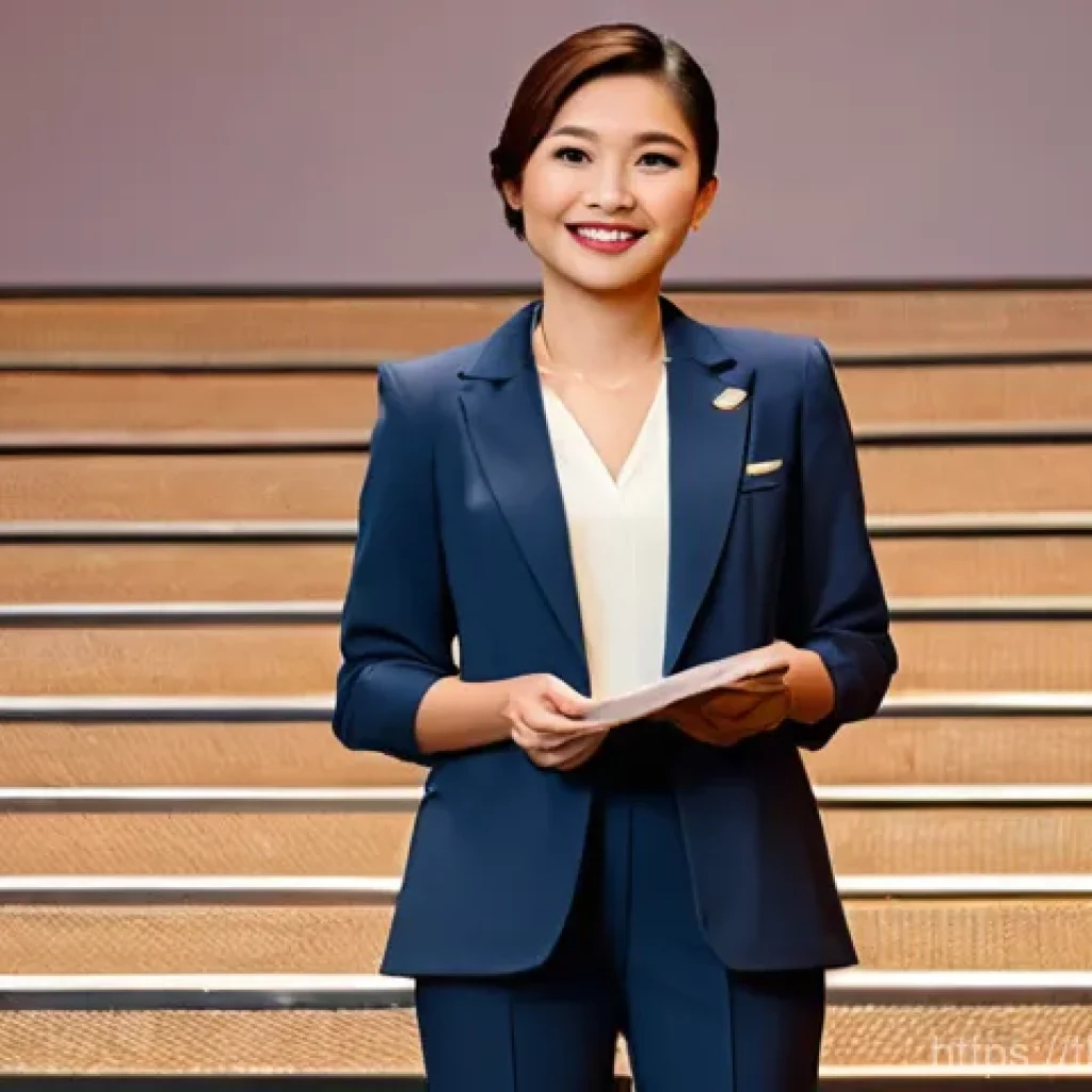 경매사 자격증 실기 시험 준비법 - **Prompt:** A confident Thai female auctioneer, mid-20s to early 30s, dressed in a sharp, profession...