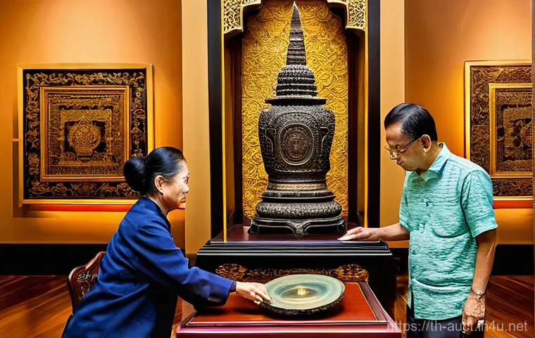 경매사 주요 업무와 역할 - **Prompt:** A charismatic Thai auctioneer, a man in his late 30s, dressed in a bespoke dark suit wit...