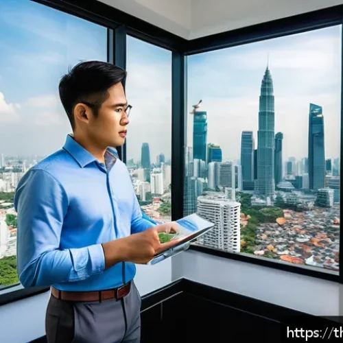 경매사와 감정평가사의 차이 - A professional Thai real estate agent wearing business casual attire with a neat shirt and slacks, a...