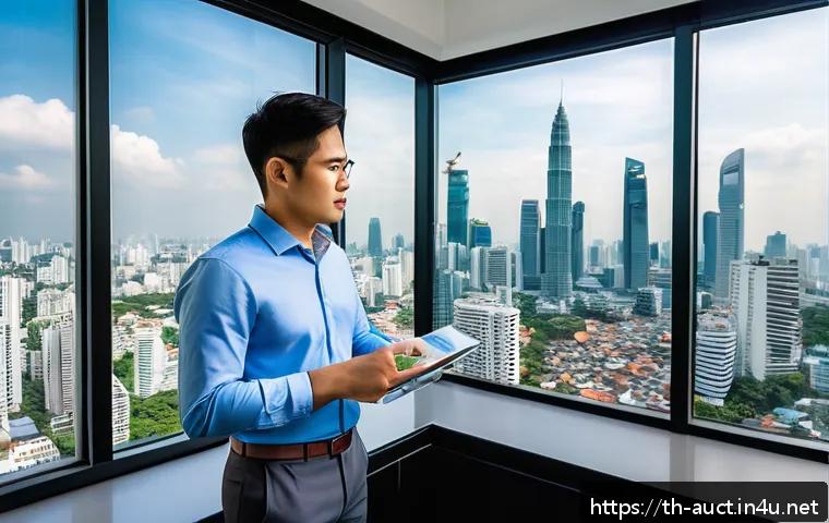 경매사와 감정평가사의 차이 - A professional Thai real estate agent wearing business casual attire with a neat shirt and slacks, a...